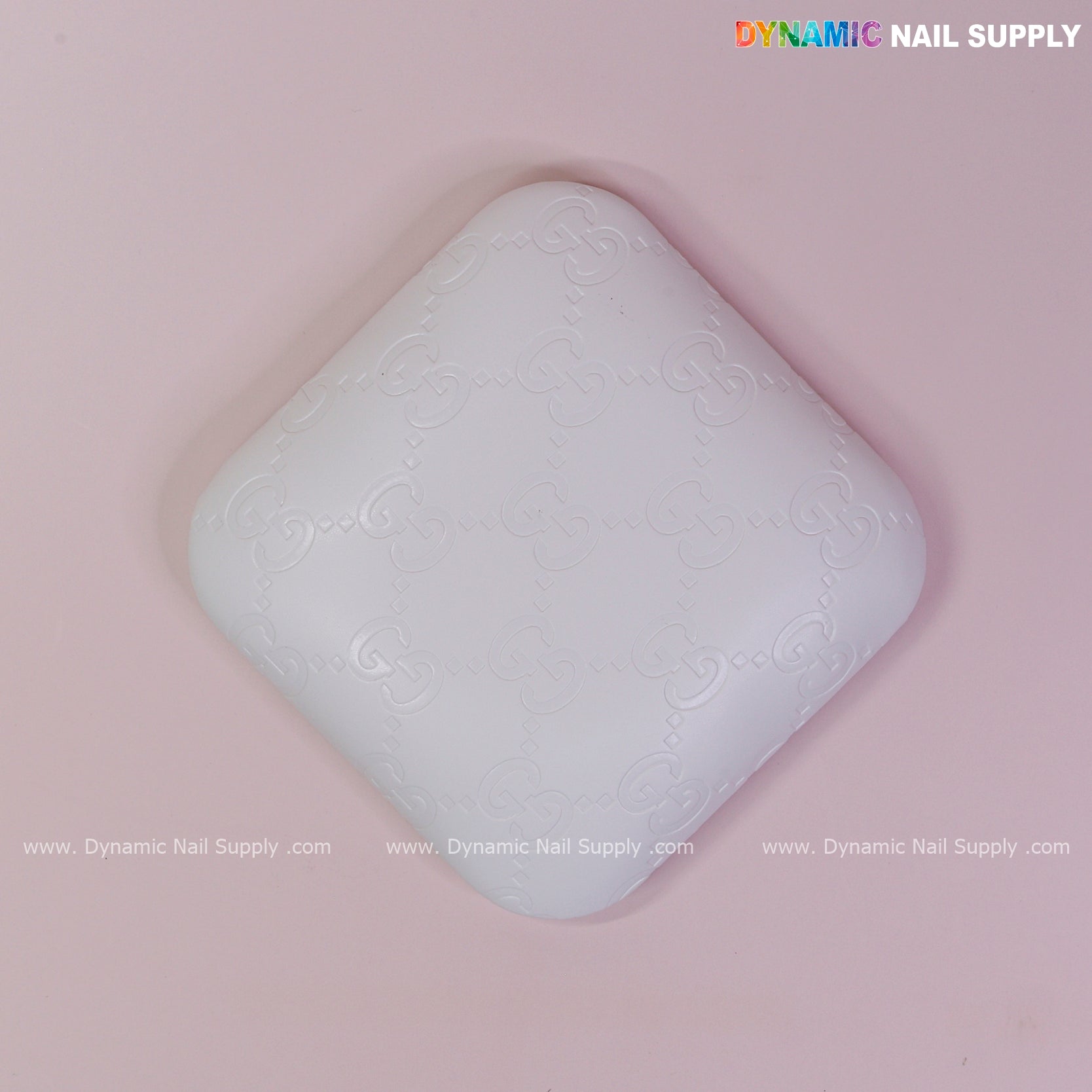 (White GC Engrave - Smooth) Elbow Pad Pillow for Nail Tech : Soft Pu Leather, Supportive, Built for Long Hours Usage