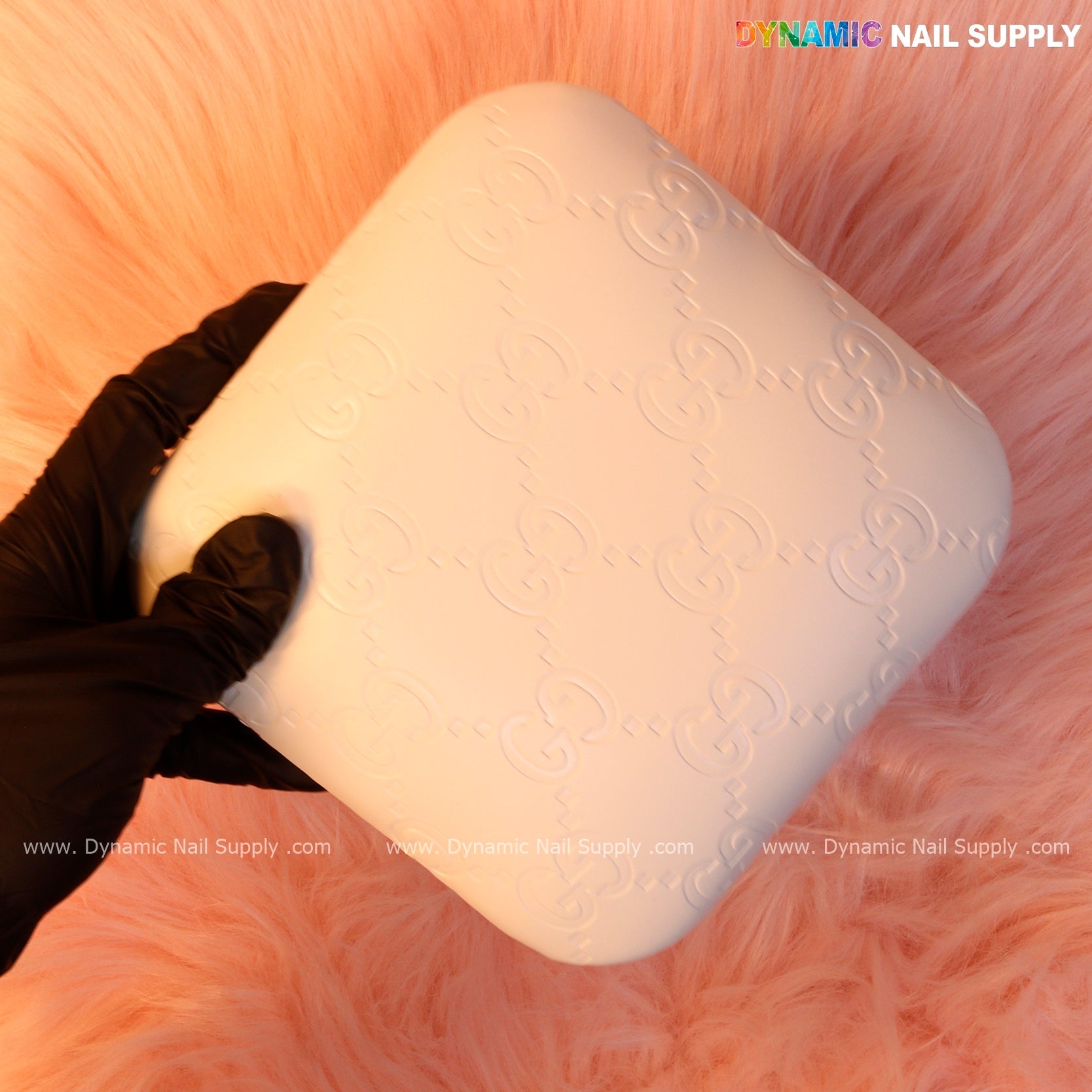 (White GC Engrave - Smooth) Elbow Pad Pillow for Nail Tech : Soft Pu Leather, Supportive, Built for Long Hours Usage