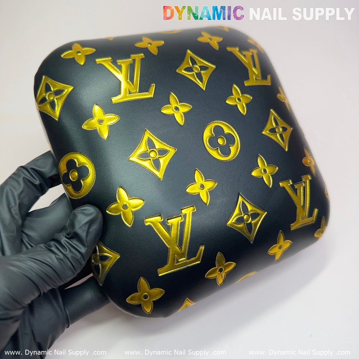 (BJ058 Black LV) Smooth Leather Elbow Cushion Pad Arm Rest Support for Manicure Nail Desk