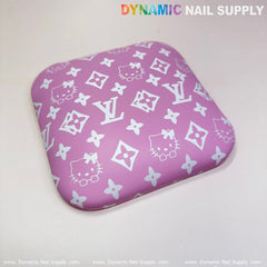 (Pink&White LV Kitty Smooth) Leather Elbow Cushion Pad Arm Rest Support for Manicure Nail Desk