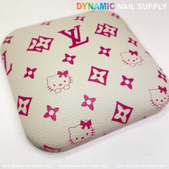 (Beige LV Kitty Grain) Leather Elbow Cushion Pad Arm Rest Support for Manicure Nail Desk