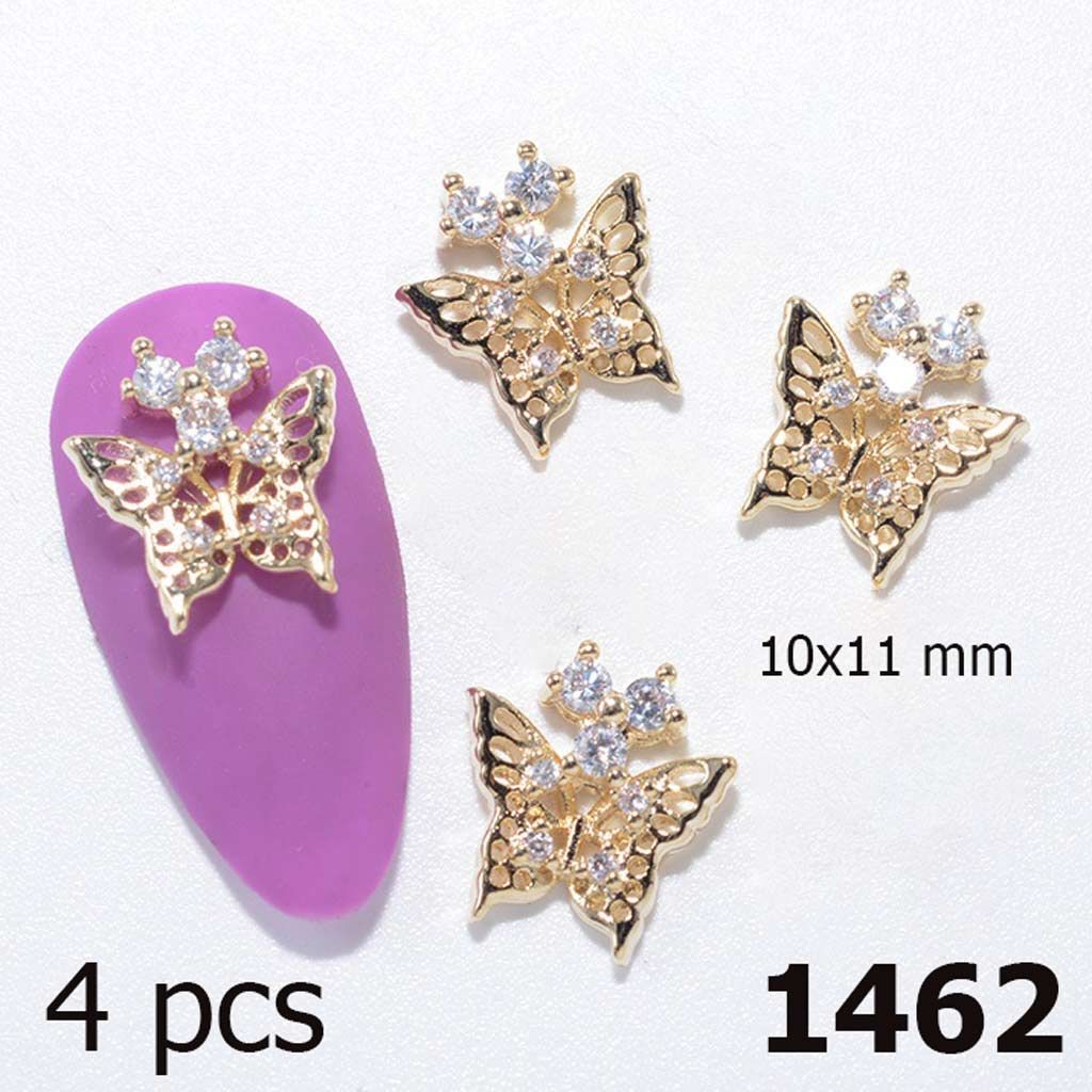 4 pcs 3D Butterfly Charm for Nails Art Design (code 1462)