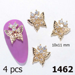 4 pcs 3D Butterfly Charm for Nails Art Design (code 1462)