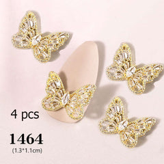 4 pcs 3D Butterfly Charm for Nails Art Design (code 1464)