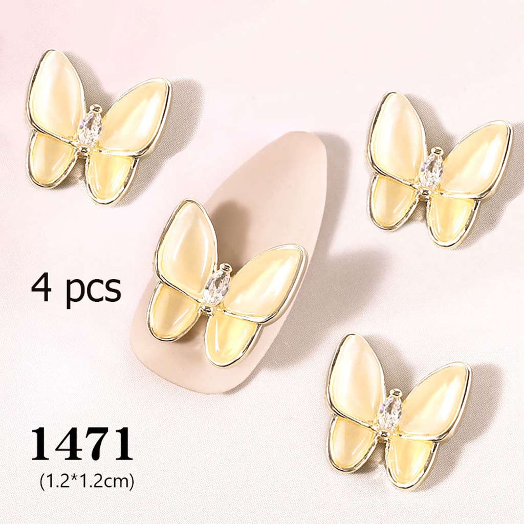4 pcs 3D Butterfly Charm for Nails Art Design (code 1471)