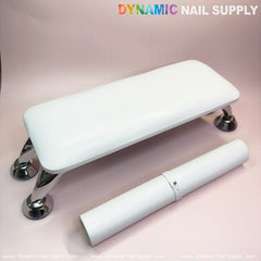 (White) Microfiber Leather Armrest with Cushion Pillow for Pedicure Manicure (Reposabrazos Para Manicura)