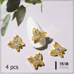 4 pcs 3D Butterfly Charm for Nails Art Design (code 1518)
