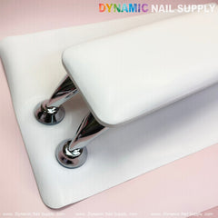 (White) Microfiber Leather Armrest with Cushion Pillow for Pedicure Manicure (Reposabrazos Para Manicura)