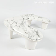 (White Marble) U-SHAPE Microfiber Leather Armrest with Cushion Pillow for Pedicure Manicure (Reposabrazos Para Manicura)