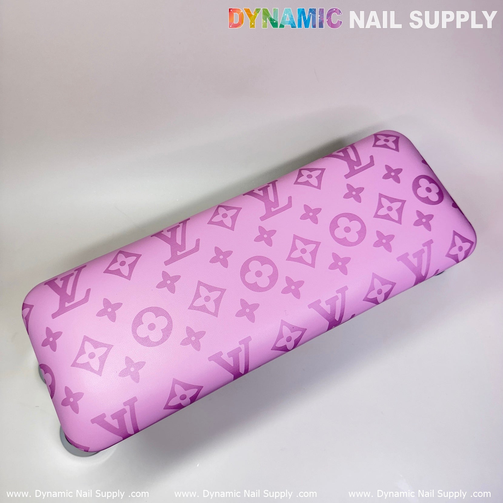 (Big Logo Pink LV Pattern) Leather Armrest Cushion Pillow for Pedicure Manicure (Reposabrazos Para Manicura)