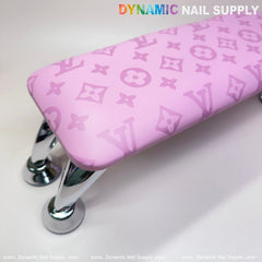 (Big Logo Pink LV Pattern) Leather Armrest Cushion Pillow for Pedicure Manicure (Reposabrazos Para Manicura)