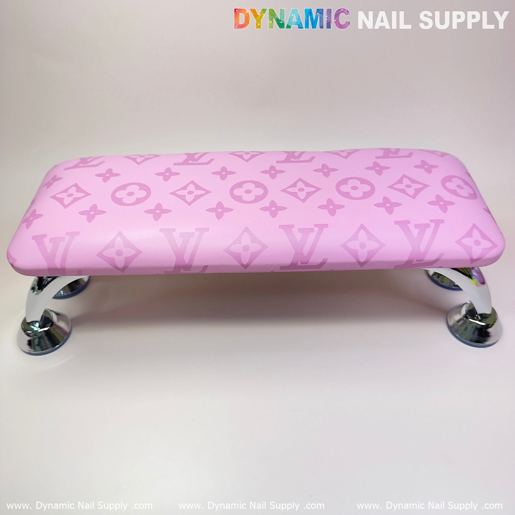 (Big Logo Pink LV Pattern) Leather Armrest Cushion Pillow for Pedicure Manicure (Reposabrazos Para Manicura)