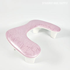 (Pink Marble) U-SHAPE Microfiber Leather Armrest with Cushion Pillow for Pedicure Manicure (Reposabrazos Para Manicura)