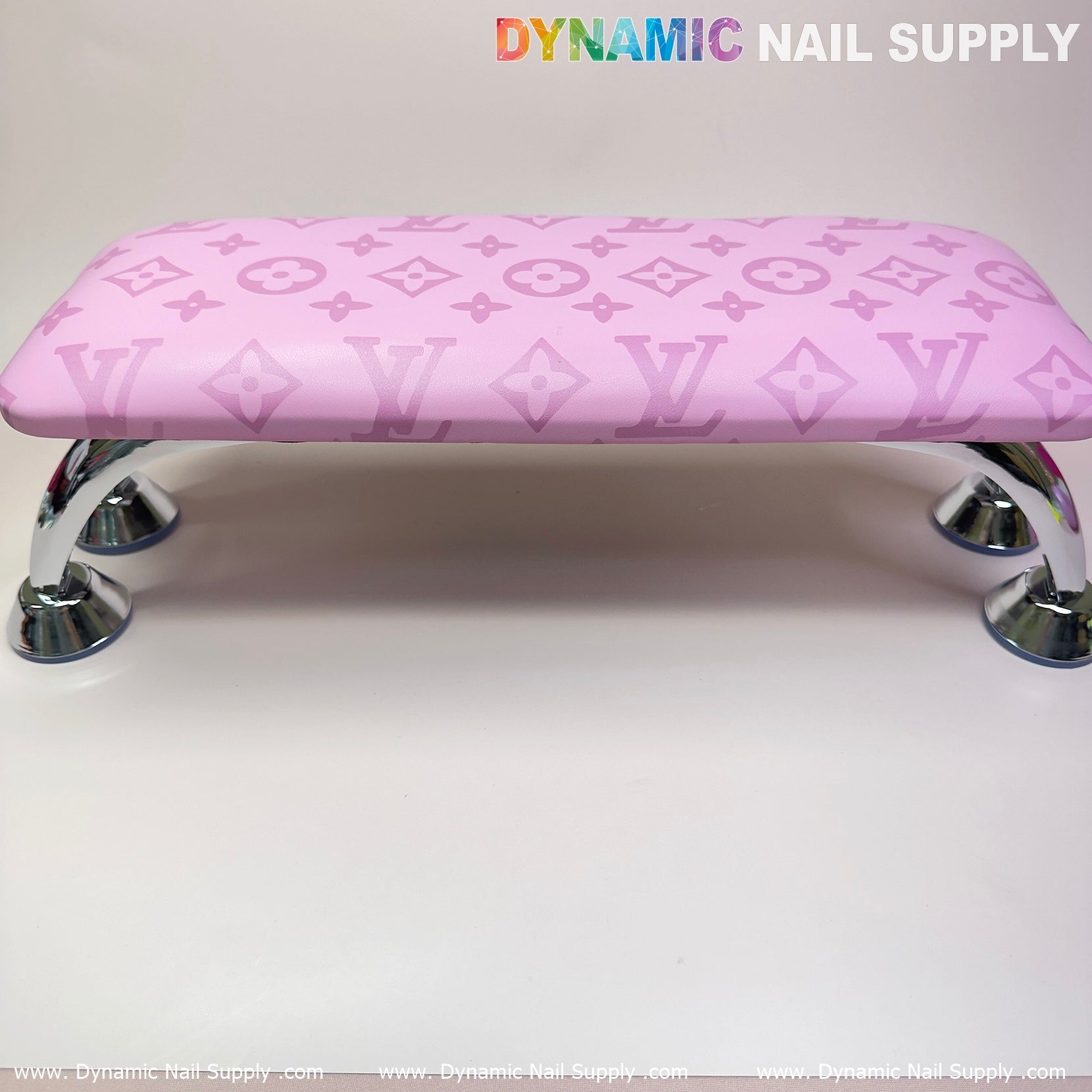 (Big Logo Pink LV Pattern) Leather Armrest Cushion Pillow for Pedicure Manicure (Reposabrazos Para Manicura)