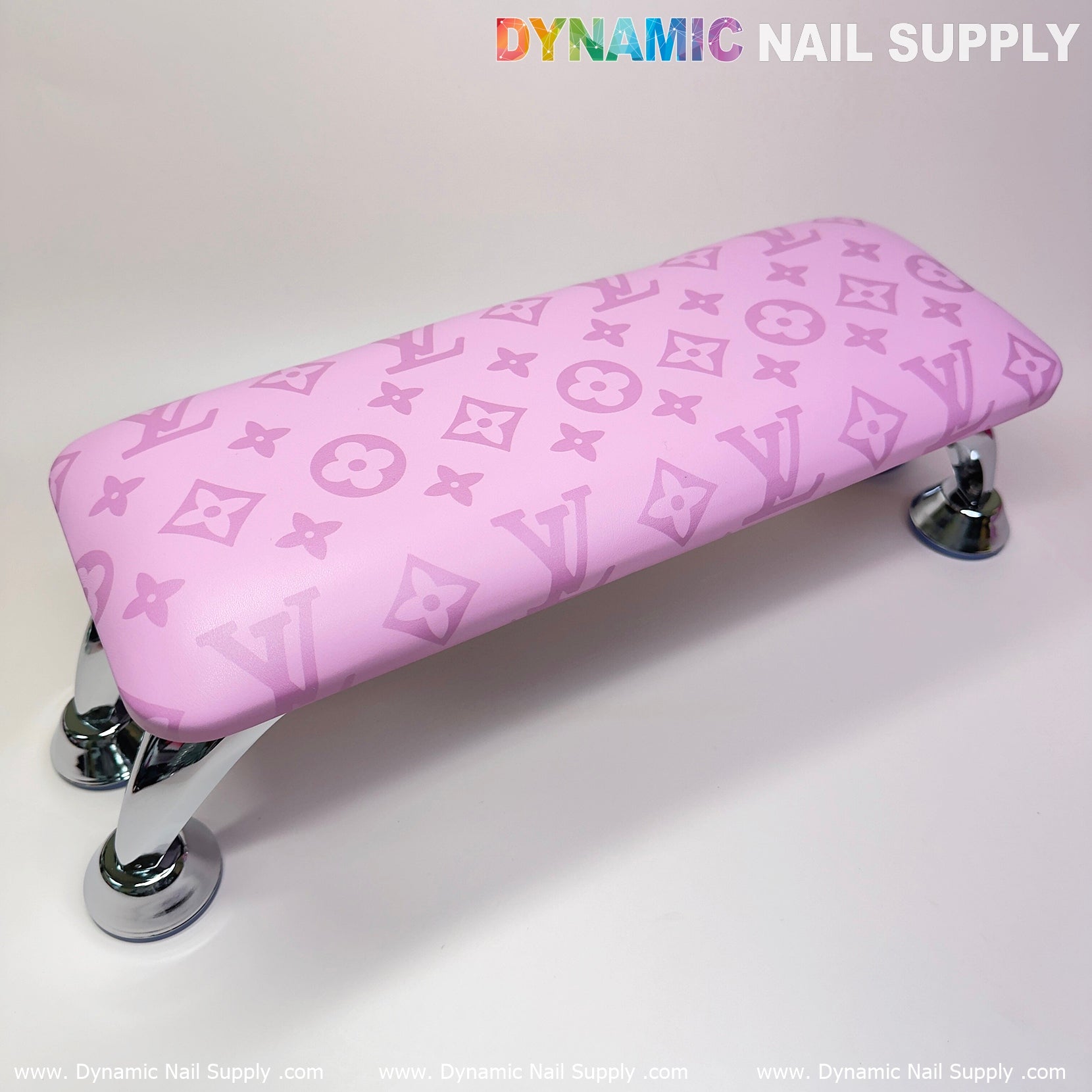 (Big Logo Pink LV Pattern) Leather Armrest Cushion Pillow for Pedicure Manicure (Reposabrazos Para Manicura)