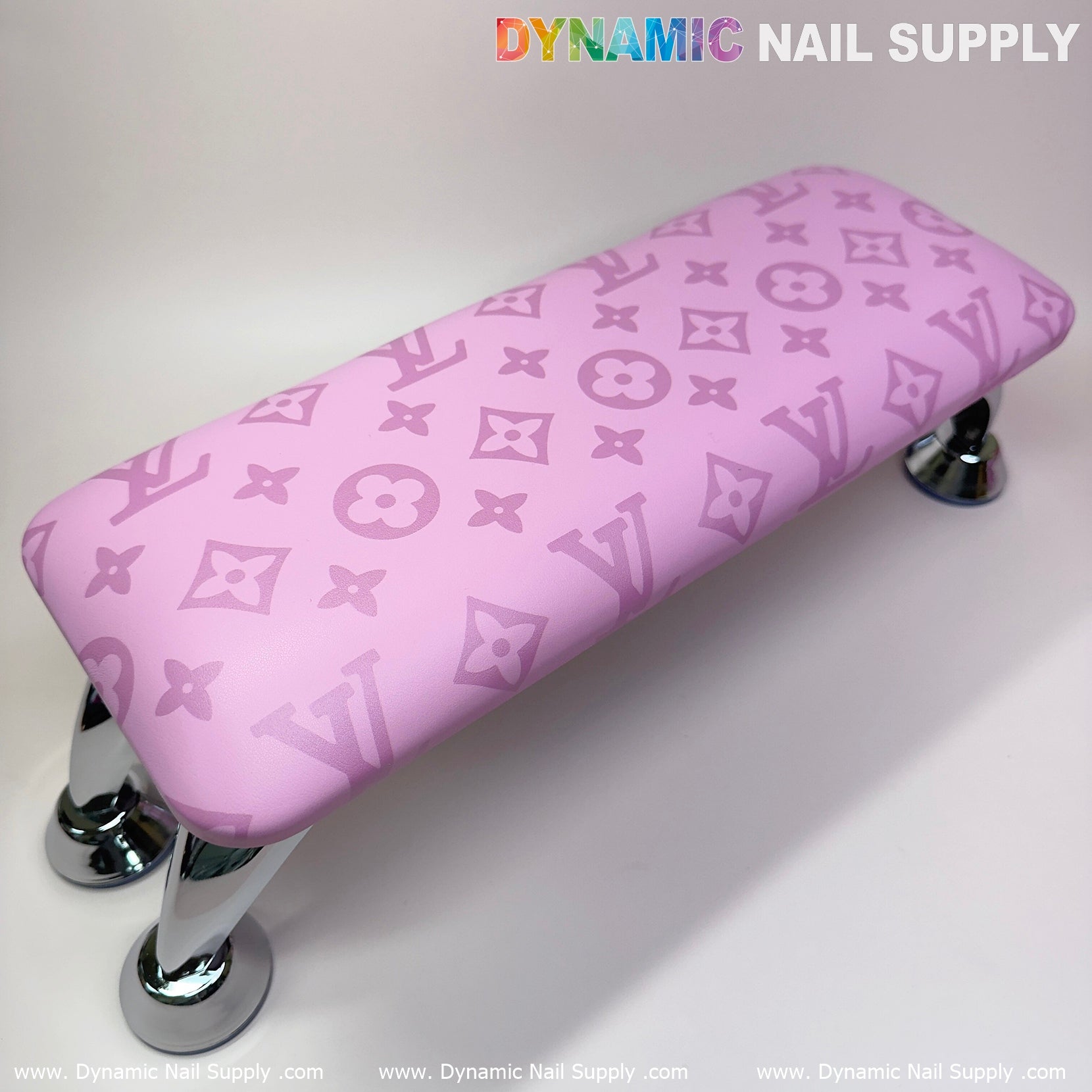 (Big Logo Pink LV Pattern) Leather Armrest Cushion Pillow for Pedicure Manicure (Reposabrazos Para Manicura)