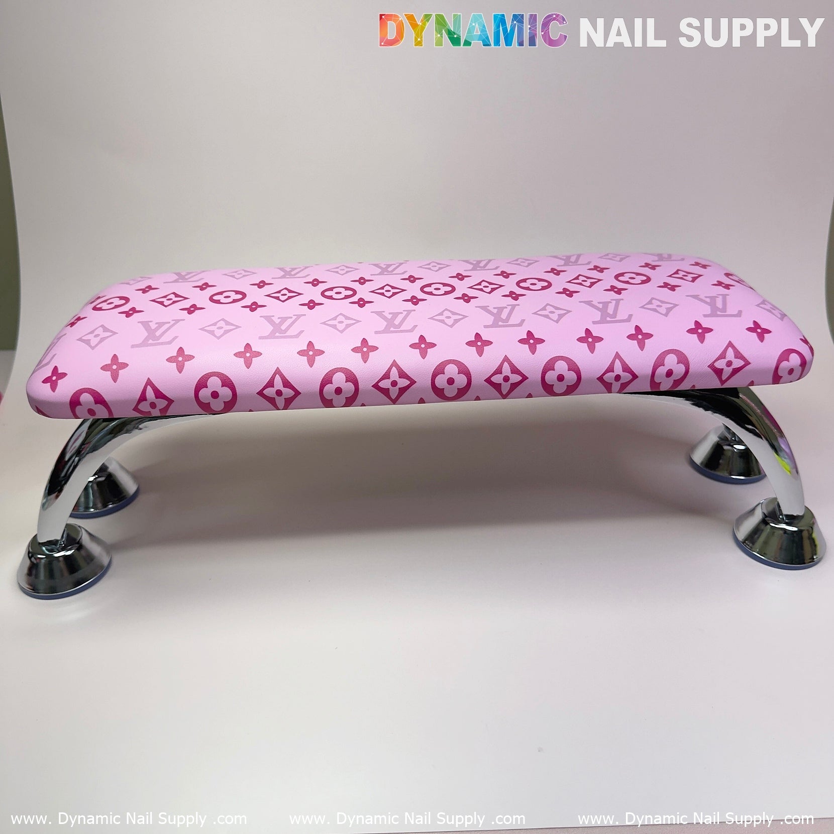 (Pink LV logo Pattern) Leather Armrest Cushion Pillow for Pedicure Manicure (Reposabrazos Para Manicura)