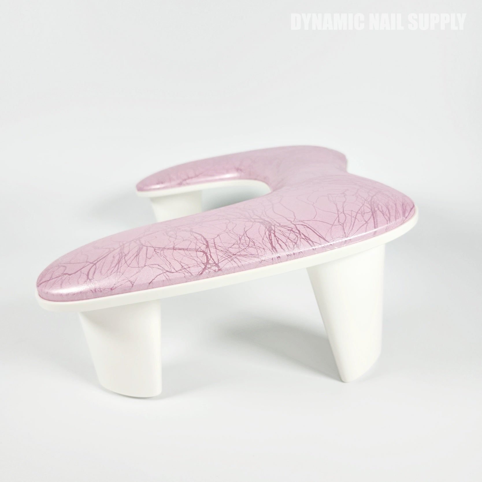 (Pink Marble) U-SHAPE Microfiber Leather Armrest with Cushion Pillow for Pedicure Manicure (Reposabrazos Para Manicura)