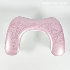 (Pink Marble) U-SHAPE Microfiber Leather Armrest with Cushion Pillow for Pedicure Manicure (Reposabrazos Para Manicura)