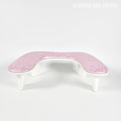 (Pink Marble) U-SHAPE Microfiber Leather Armrest with Cushion Pillow for Pedicure Manicure (Reposabrazos Para Manicura)