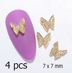 4 pcs 3D Butterfly Charm for Nails Art Design (code 2979)