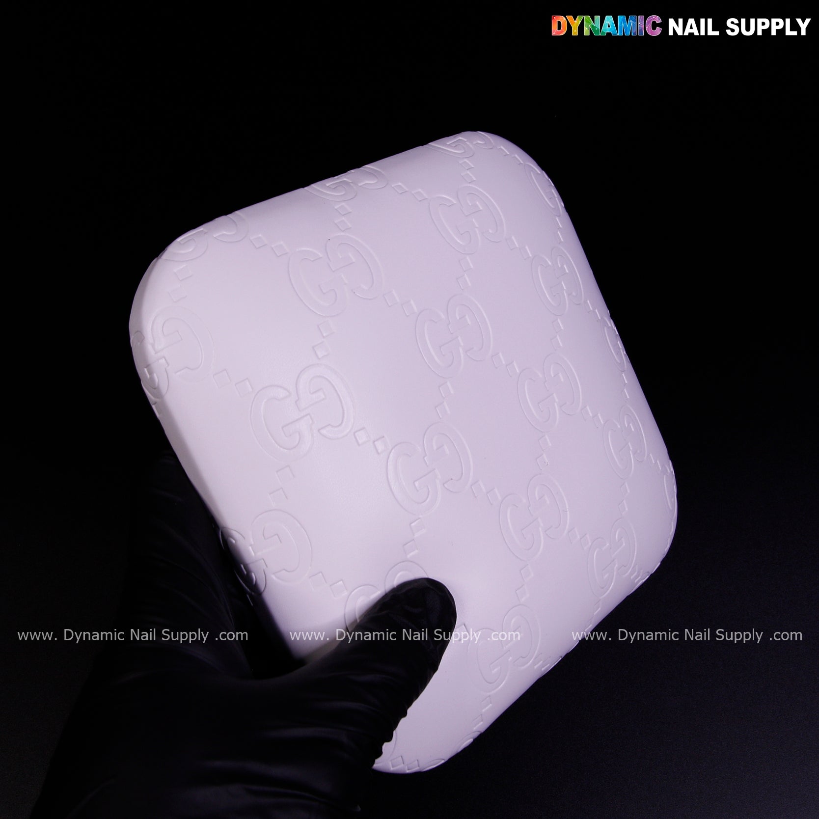 (White GC Engrave - Smooth) Elbow Pad Pillow for Nail Tech : Soft Pu Leather, Supportive, Built for Long Hours Usage