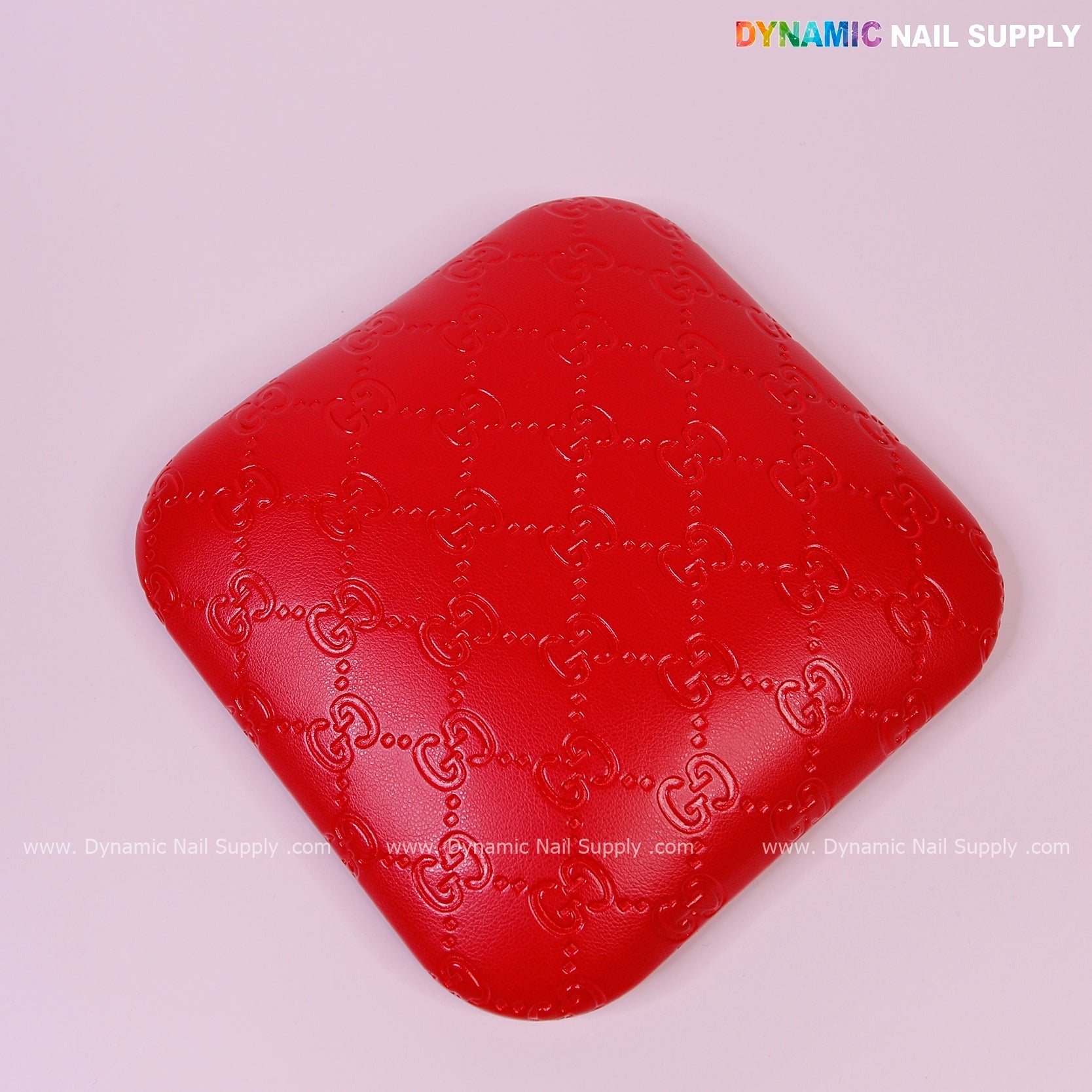 (Red GC Engrave) Leather Elbow Pillow Pad Arm Rest Support for Manicure Nail Desk