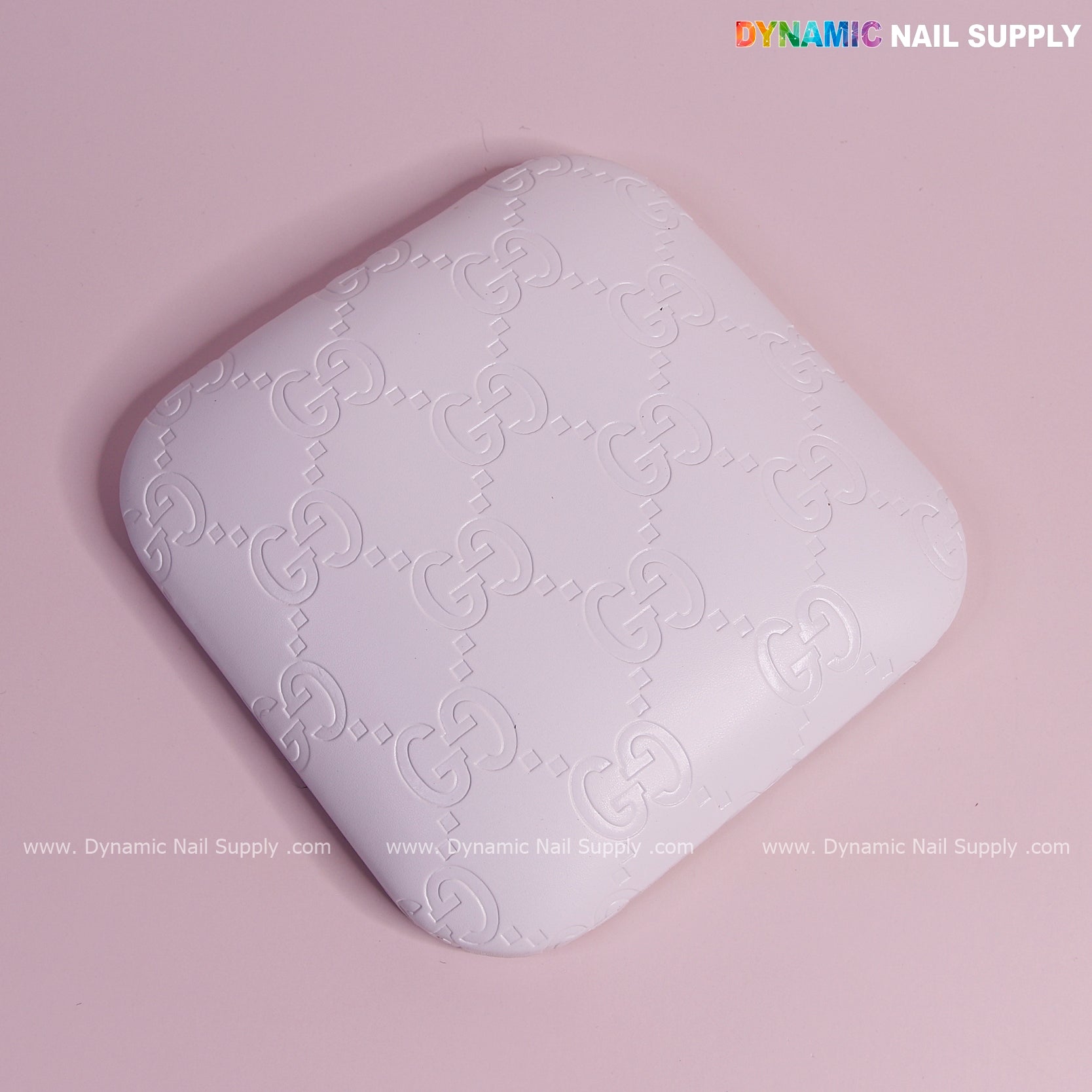 (White GC Engrave - Smooth) Elbow Pad Pillow for Nail Tech : Soft Pu Leather, Supportive, Built for Long Hours Usage