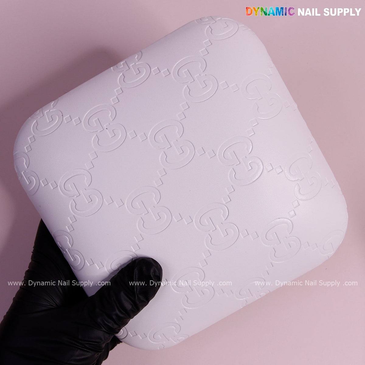 (White GC Engrave - Smooth) Elbow Pad Pillow for Nail Tech : Soft Pu Leather, Supportive, Built for Long Hours Usage
