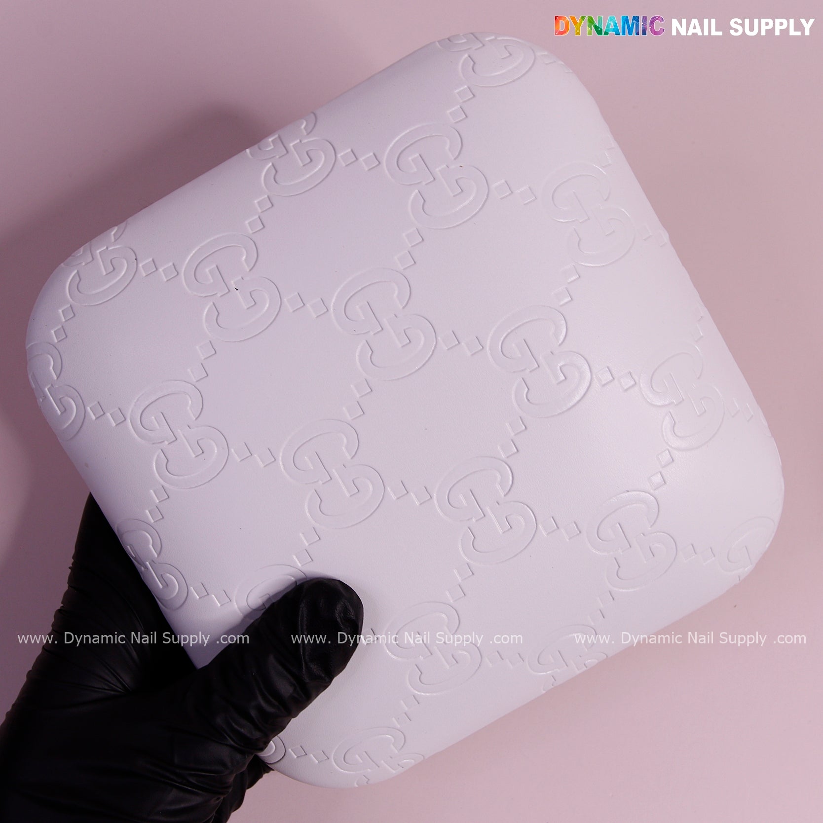 (White GC Engrave - Smooth) Elbow Pad Pillow for Nail Tech : Soft Pu Leather, Supportive, Built for Long Hours Usage