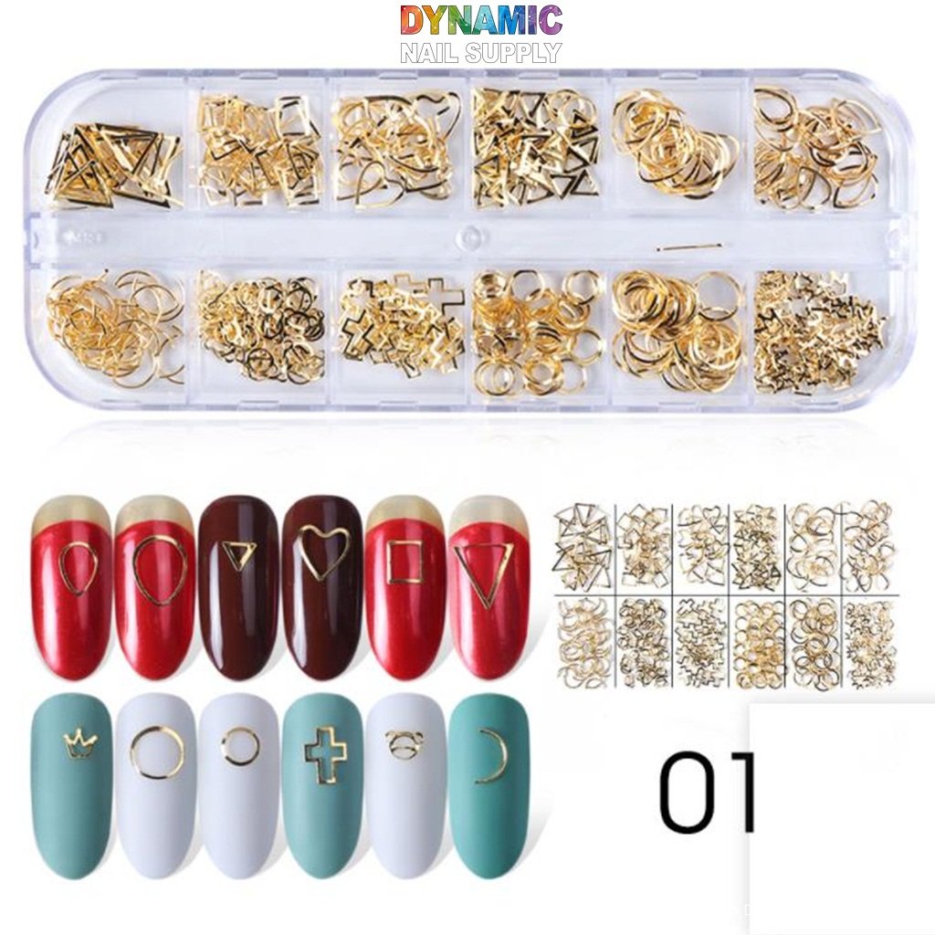 3D Hollow Metal Frame Sequins for Nail Art Design - Part 3 - 12 grids / per box