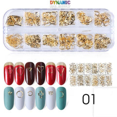 3D Hollow Metal Frame Sequins for Nail Art Design - Part 3 - 12 grids / per box