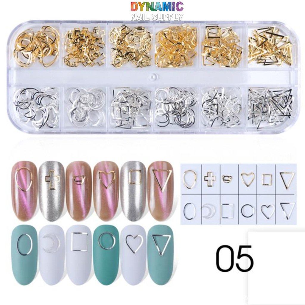 3D Hollow Metal Frame Sequins for Nail Art Design - Part 3 - 12 grids / per box