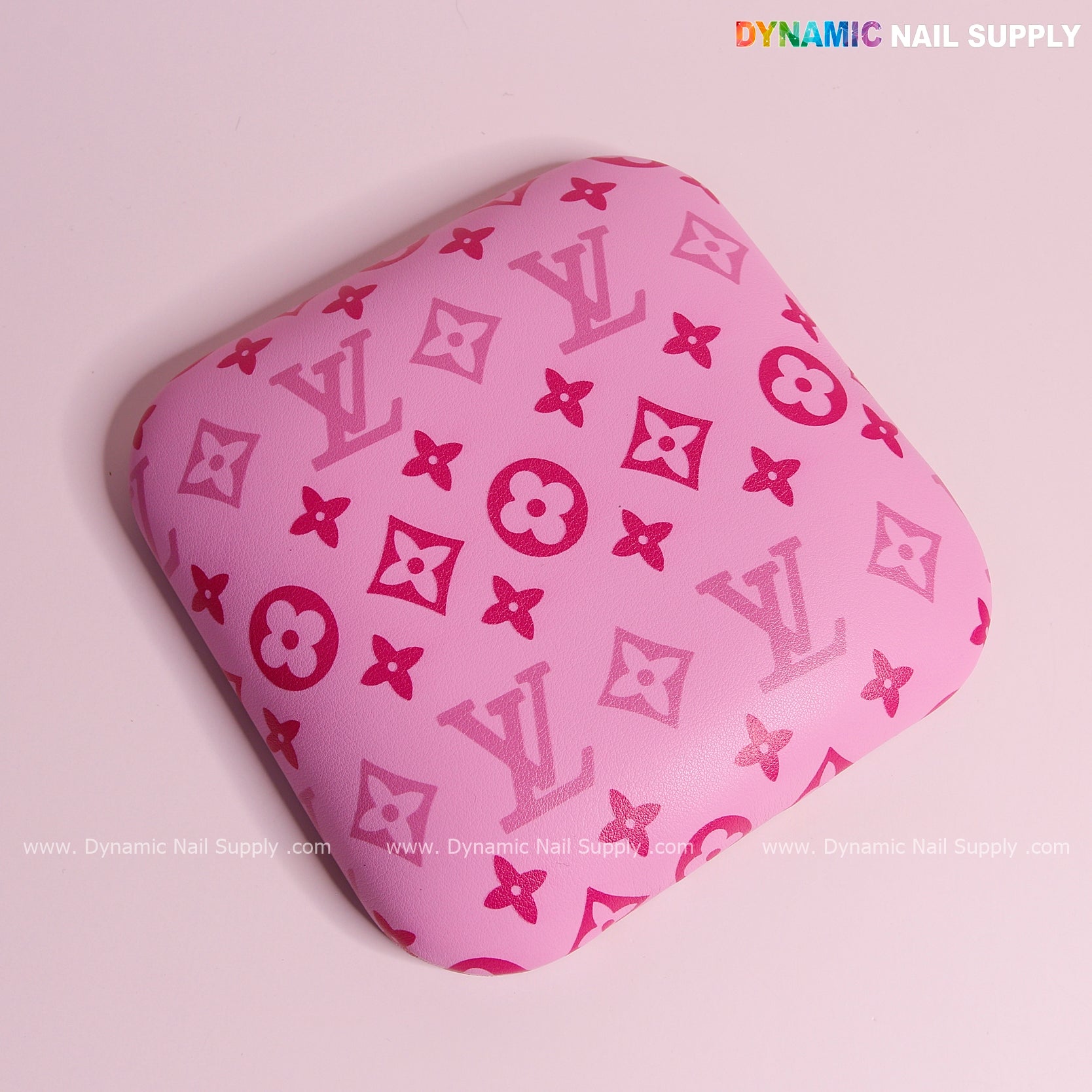 (Pink and Pink LV Smooth) Leather Elbow Cushion Pad Arm Rest Support for Manicure Nail Desk