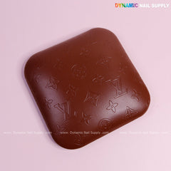 (Chocolate LV Engraved - smooth logo) Elbow Pillow Pad for Nail Tech : Soft Pu Leather, Supportive, Built for Long Hours Usage