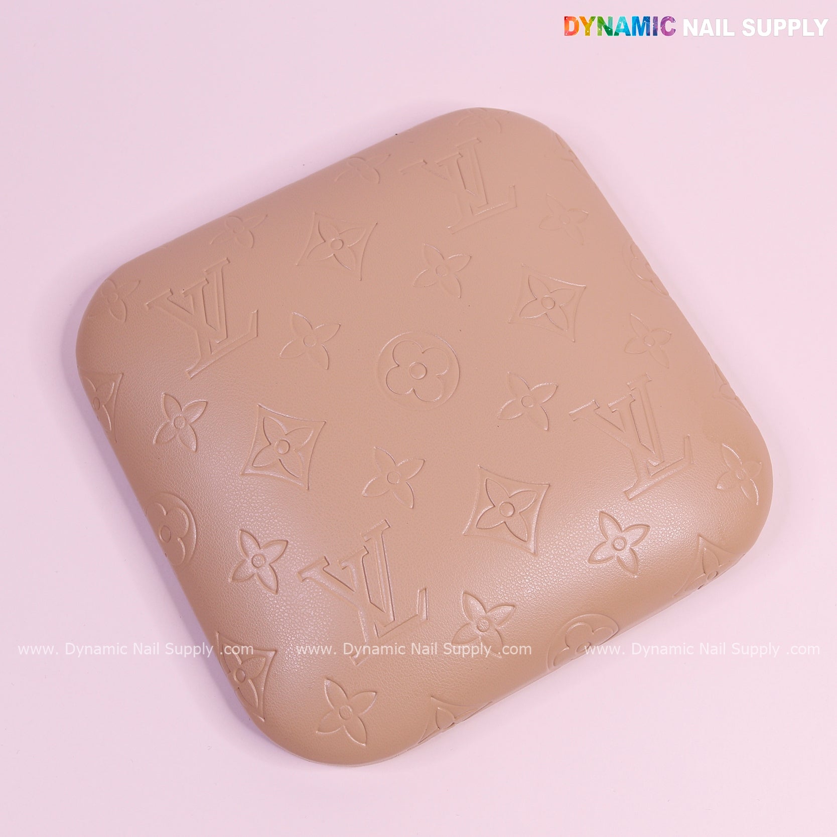 (Sesame Tan LV Engrave - Smooth skin) Elbow Rest Pillow for Nail Tech : Soft Pu Leather, Supportive, Built for Long Hours Usage