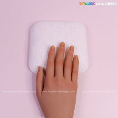 (White LV Engrave - Grain) Elbow Rest Pad for Nail Tech : PU Leather, Built for Long Hours Usage