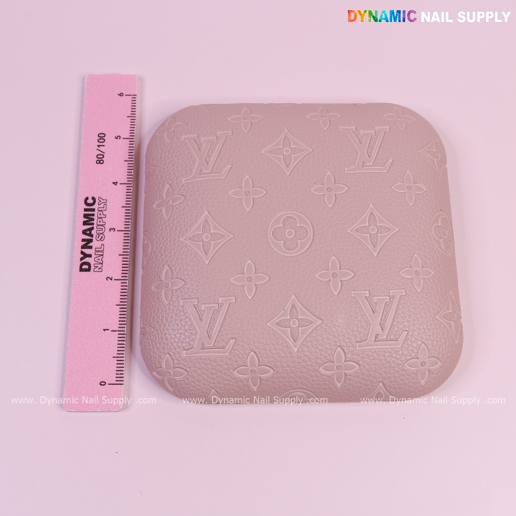 (Neutral skin Color LV Engrave) Elbow Pad Pillow for Nail Tech : Soft Pu Leather, Supportive, Built for Long Hours Usage