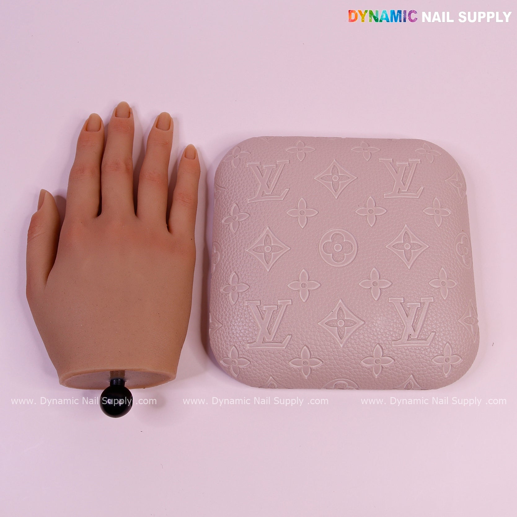 (Neutral skin Color LV Engrave) Elbow Pad Pillow for Nail Tech : Soft Pu Leather, Supportive, Built for Long Hours Usage