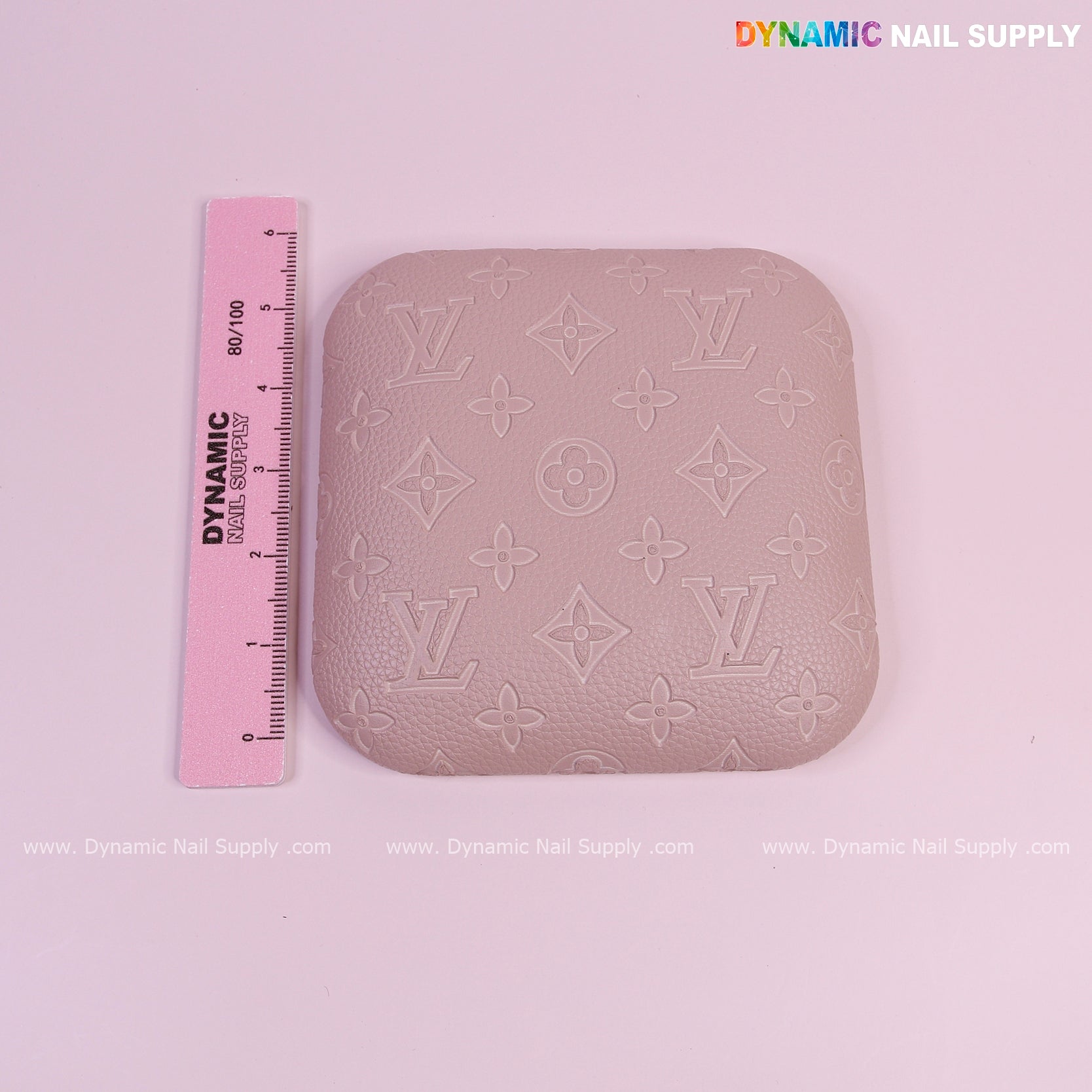 (Neutral skin Color LV Engrave) Elbow Pad Pillow for Nail Tech : Soft Pu Leather, Supportive, Built for Long Hours Usage