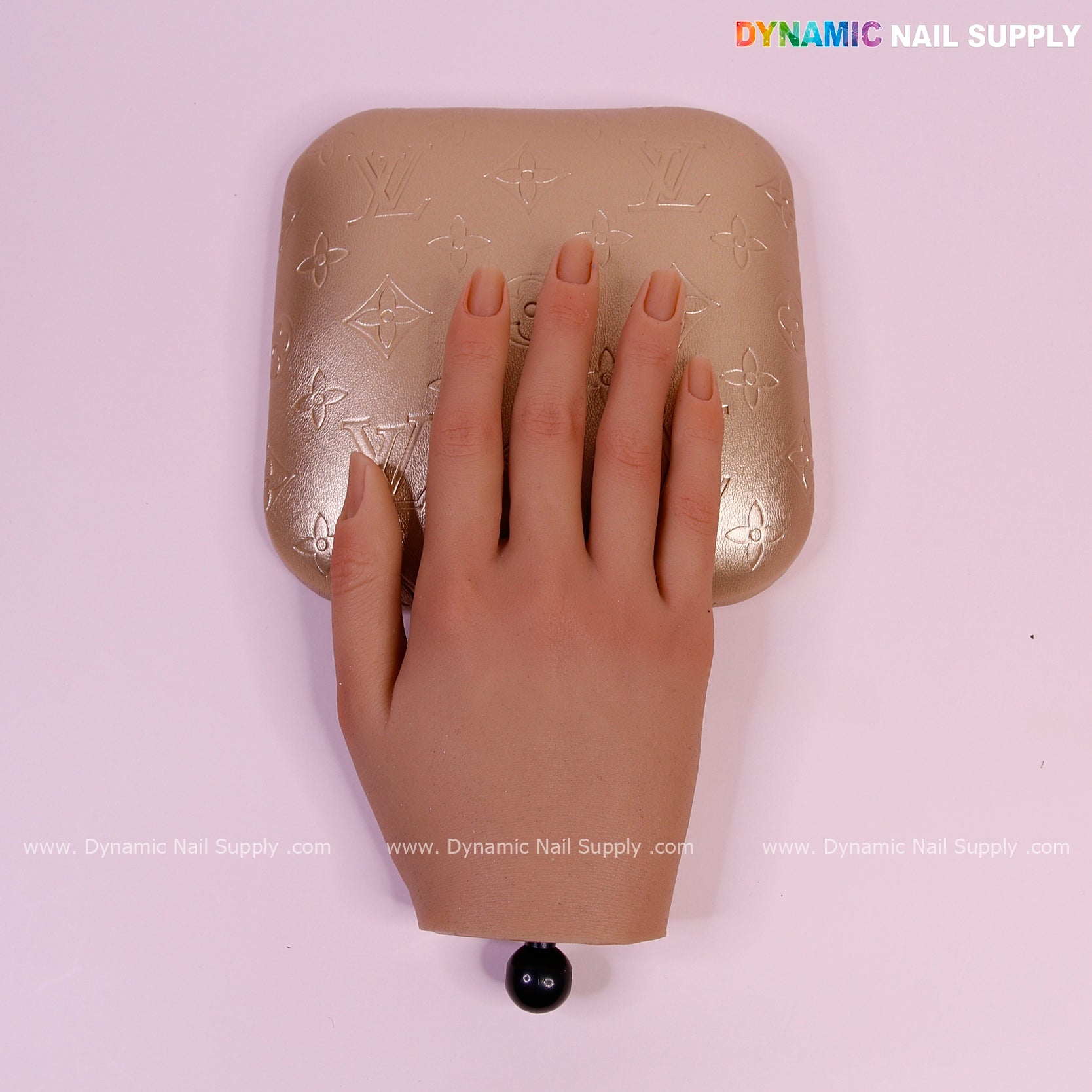(Metallic Gold LV Engrave) Elbow Rest Pillow for Nail Tech : Soft Pu Leather, Supportive, Built for Long Hours