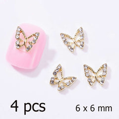 4 pcs 3D Butterfly Charm for Nails Art Design (code 6805)