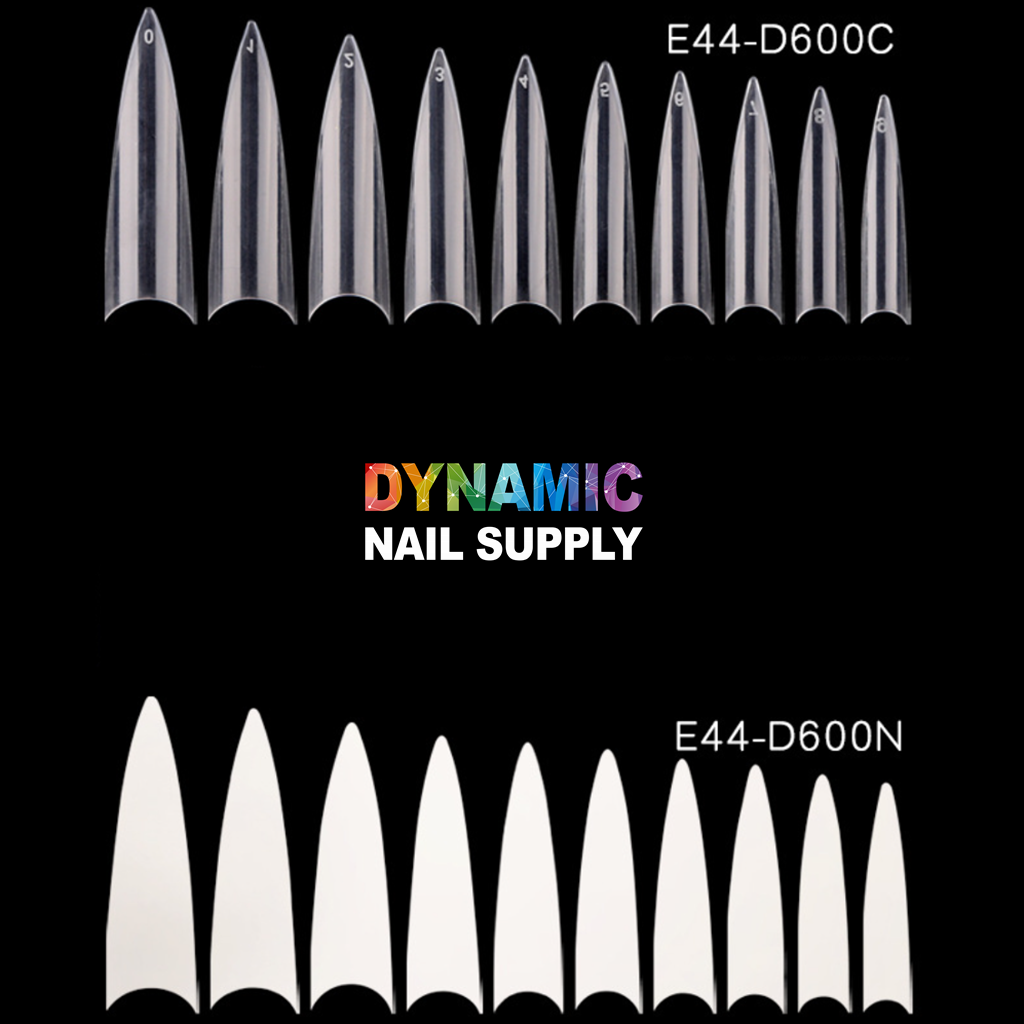 600pcs/bag French Long Stiletto Shape Nails Tips - False Artificial Nail Tips for nails extension or building nails