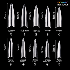 600pcs/bag French Long Stiletto Shape Nails Tips - False Artificial Nail Tips for nails extension or building nails