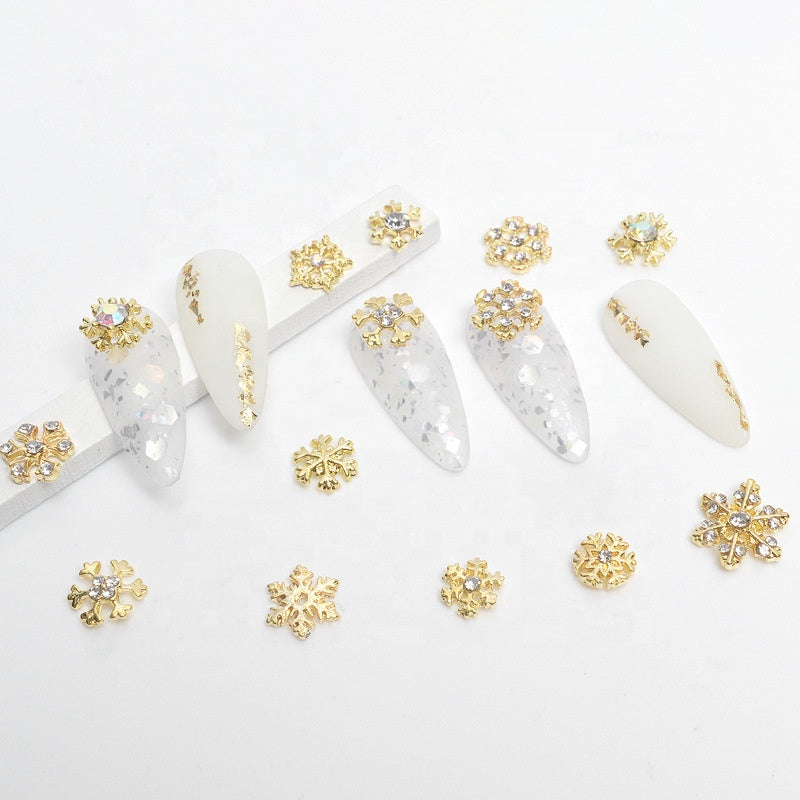 24pcs Snowflake Charms for Winter and Christmas nails art design