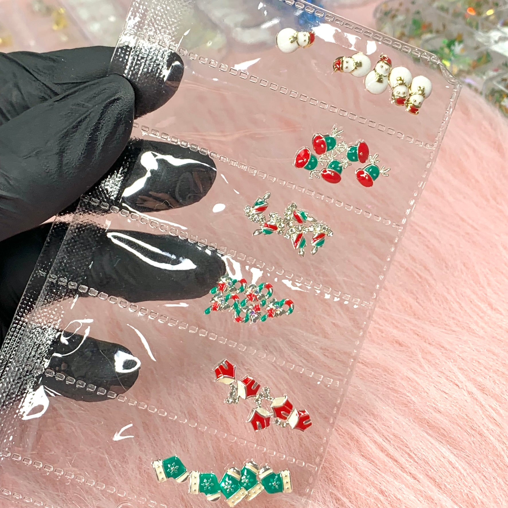 30 pcs Charm for Christmas nails (Socks, Candy, Snowman)