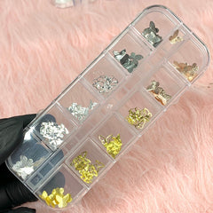3D Butterfly Charms and Sequins set for nails art design