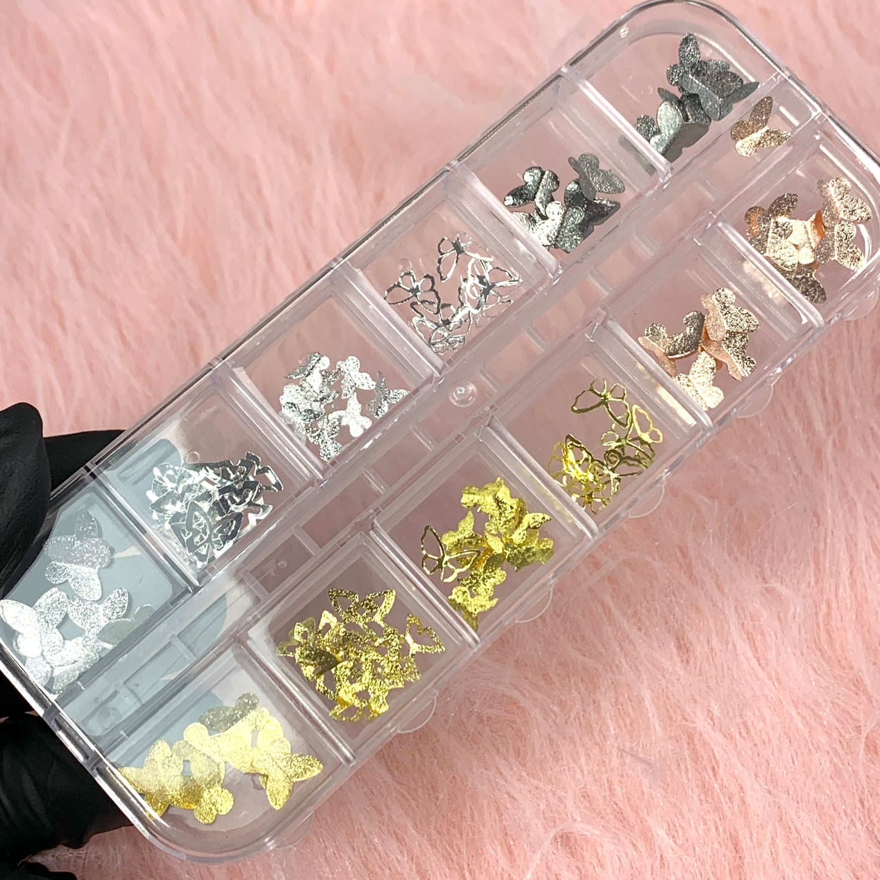 3D Butterfly Charms and Sequins set for nails art design