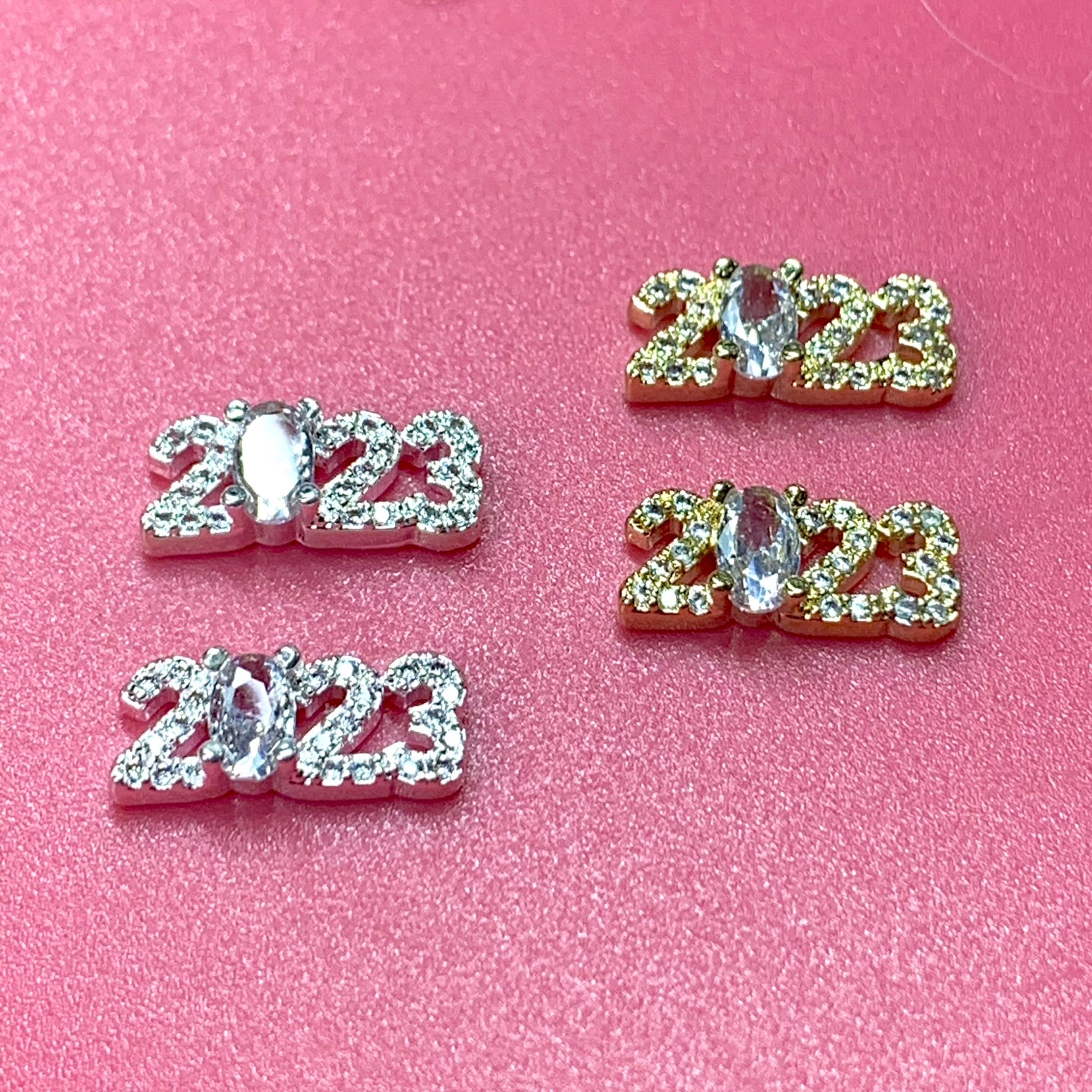 4pcs 2023 Charms (3D) for Happy New Year's Eve Nail Ideas