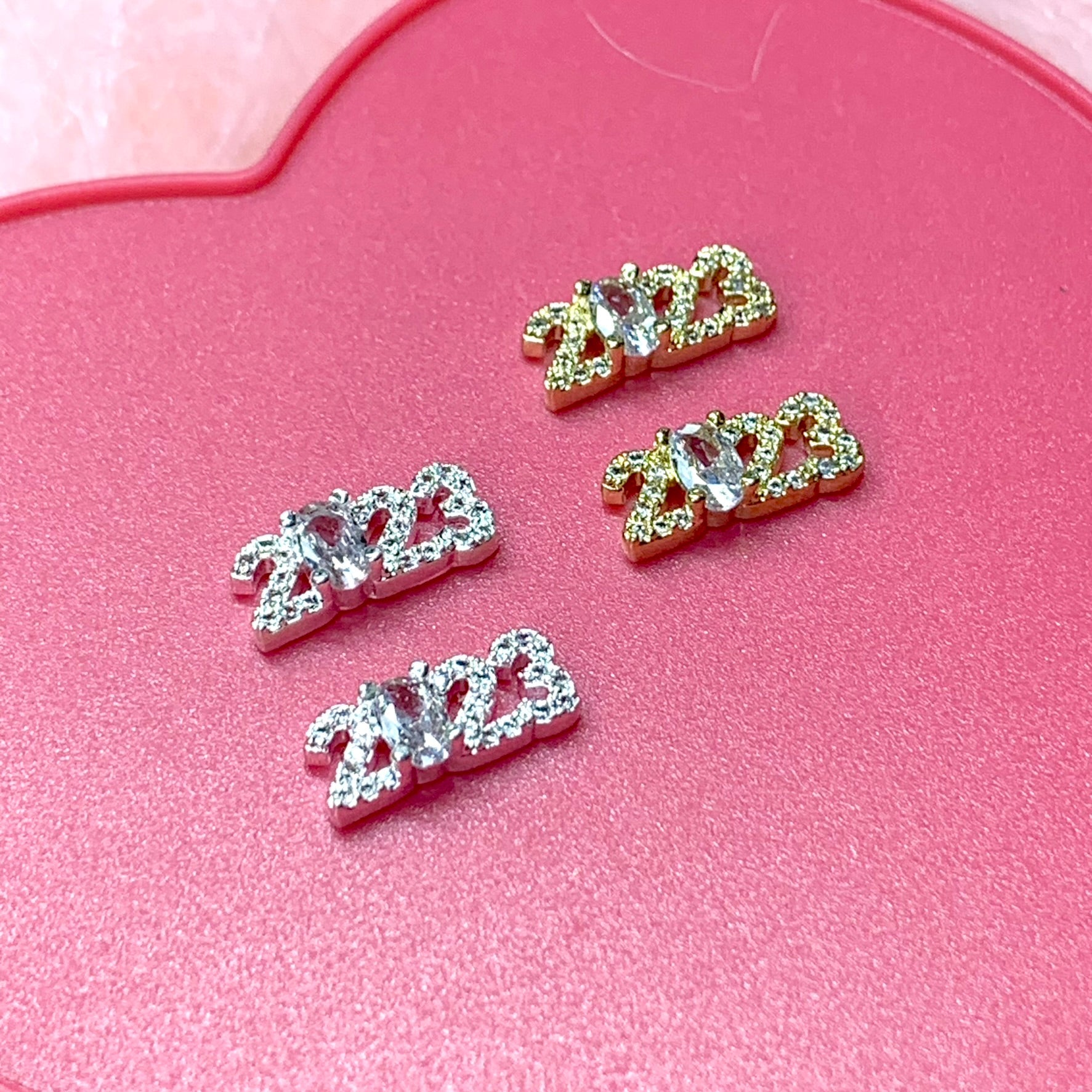 4pcs 2023 Charms (3D) for Happy New Year's Eve Nail Ideas